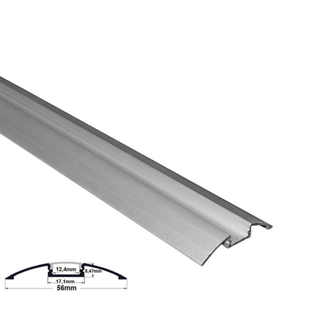 Profil aluminiu oval PT pentru banda LED profil aparent OVAL - L:1m W:56mm h:10mm