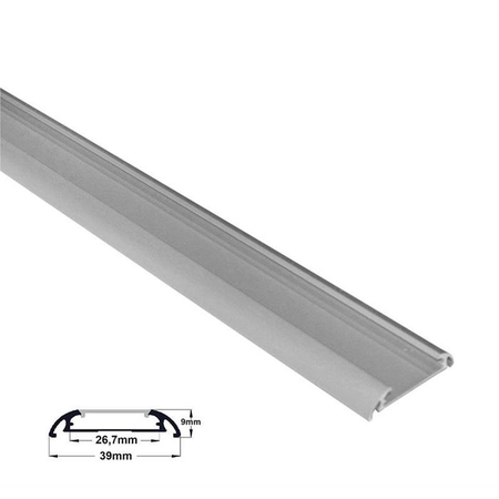 Capac pentru Profil aluminiu oval lat PT pentru banda LED & accesorii dispersor transparent - L:1m