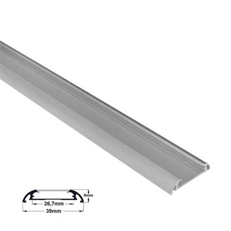 Capac pentru Profil aluminiu oval lat PT pentru banda LED & accesorii dispersor mat - L:1m