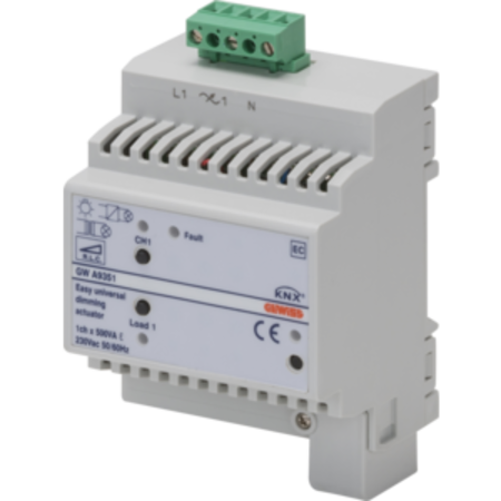 Easy universal dimmer actuator - easy - ip20 - 1 canal - 4 module - montare pe sina omega