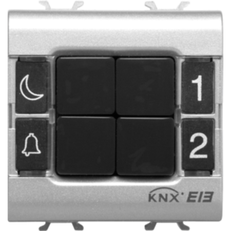 Push-button panel - easy - 4 canale - 2 module - titanium - chorus