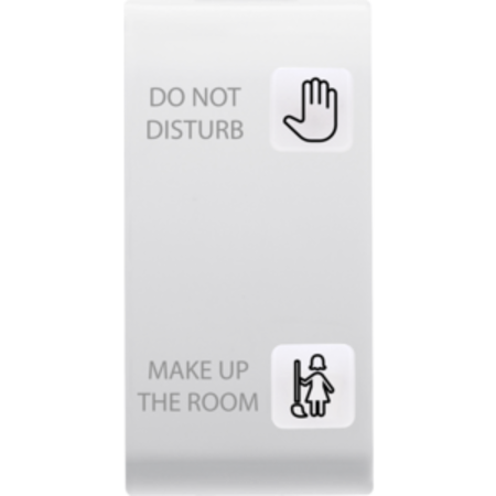 Tasta buton pentru push-button panel - hotel solution - 2 lentilaes - dnd+mur - 1 module - alb