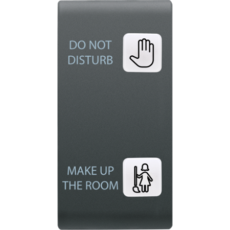 Tasta buton pentru push-button panel - hotel solution - 2 lentilaes - dnd+mur - 1 module - negru