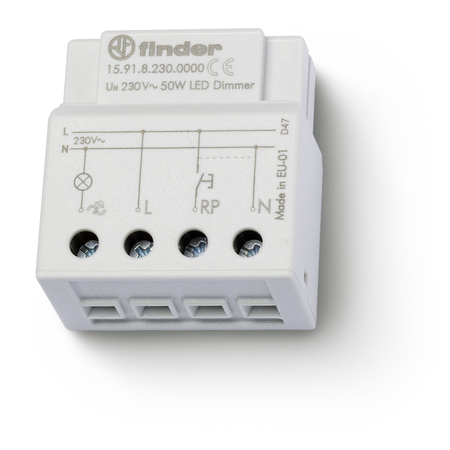 Dimmer (variator de tensiune) - 1 ND (contact normal deschis), Montare in doza, pentru lampile LED, 50 W, 230 V, Standard, C.A. (50/60Hz), Standard, 50 Hz