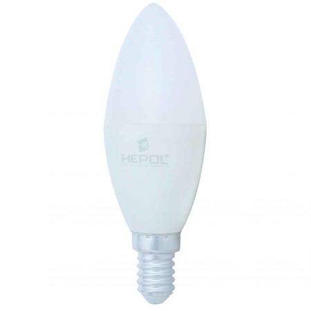 Bec LED HEPOL, forma lumanare, E14, 8W, 25000 ore, 3000K