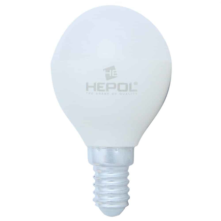 Bec LED HEPOL, forma sferic, E14, 8W, 25000 ore, 3000K
