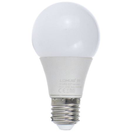 Bec LED LOHUIS, forma A60, E27, 5W, 30000 ore, lumina rece