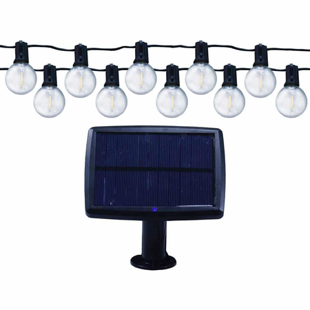 Ghirlanda, instalatie luminoasa solara hepol, 10 becuri led, g40, 2700k, negru