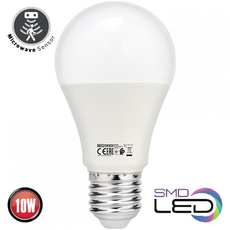 Bec LED E27 si senzor de prezenta 10W (≈120w) lumina alba 1032lm L 118mm