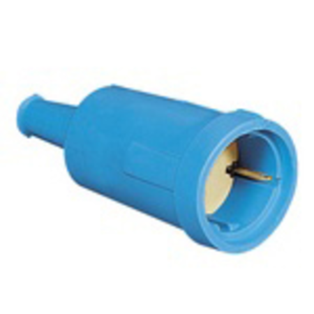 SPIN CONNECTOR 2P+E 10/16A 250V IN RUBBER 250V IP44