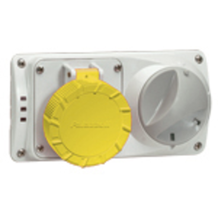 PRIMA SWITCHED Priza cu interblocaj mecanic si suport fuzibil 32A 2P+E 100-130V 50-60HZ 4H IP55