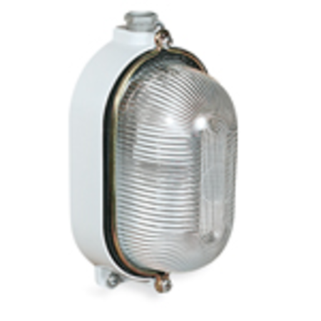 Rino oval lighting fixture in aluminium 75w 1 lampholder e27 inlet 1x1/2