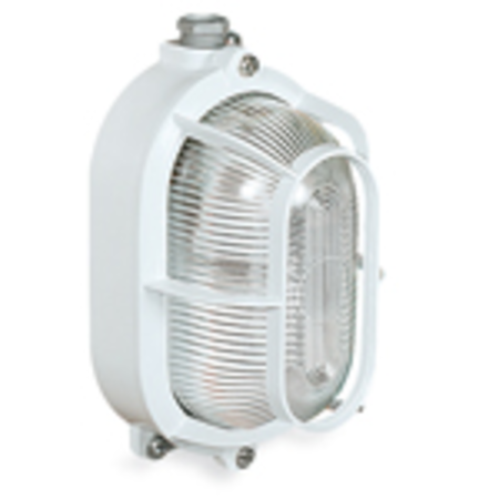 RINO OVAL LIGHTING FIXTURE IN ALUMINIUM 60W 1 LAMPHOLDER E27 INLET 1/2 CAGE CAST