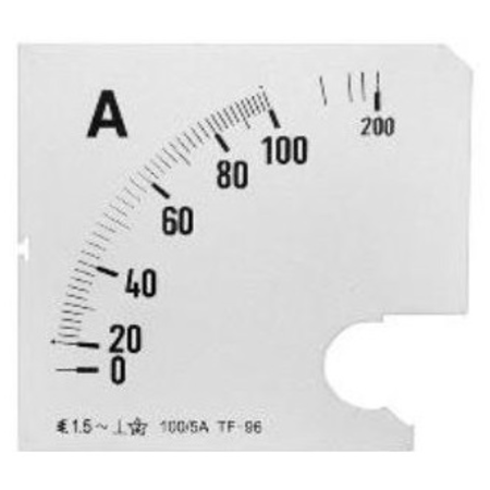 Scala pentru AMPERMETRU ANALOG INDIRECT 96x96mm 0- 60a A