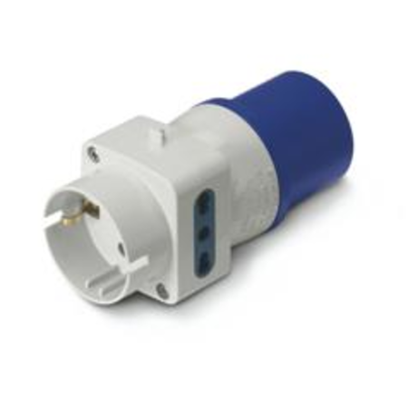 One-way adaptor\nip20 16a 2p+e 250v 1 biv.+1 p30