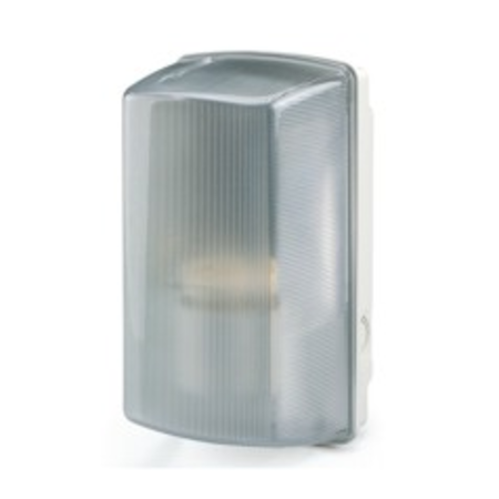 BULKHEAD LIGHTnRECTANGULAR IP44 60W E27 TRANSPARENT