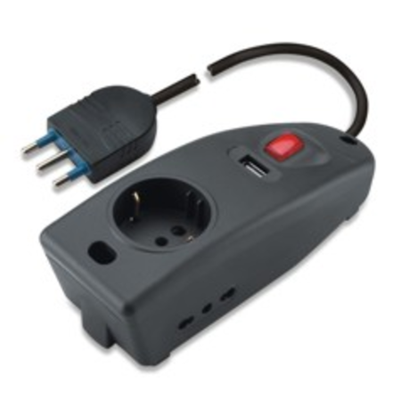 Priza multipla WITH USBn2P+E-16A-(S17) ANTHRACITE 1x2P+E-16A-(P30) 2x2P+E-16A-(P17/11) 1xUSB 5V 2.1A