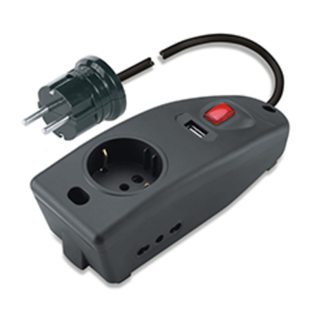 Priza multipla WITH USBn2P+E-16A-(S30-GERMAN) ANTHRACITE 1x2P+E-16A-(P30) 2x2P+E-16A-(P17/11) 1xUSB 5V 2.1A