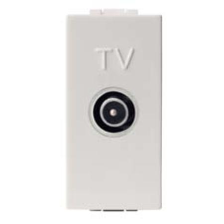 TV OUTLET\nMALE WHITE TERMINATED 75 OHM