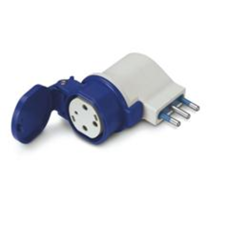 ADAPTER\nIP20 16A 2P+E 200-250V GREY STANDARD IT ITA 1P+N+E 16A 230V~ 3,7kW Type 3A 1P+N+E 16A 230V~ 3,7kW