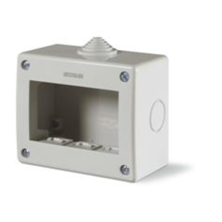 Doza aparenta FOR MODULAR DEV.nIP40 3 MOD. 98x82x52mm 1x15A BRITISH Priza 1x16AX 2W S.P. SWITCH