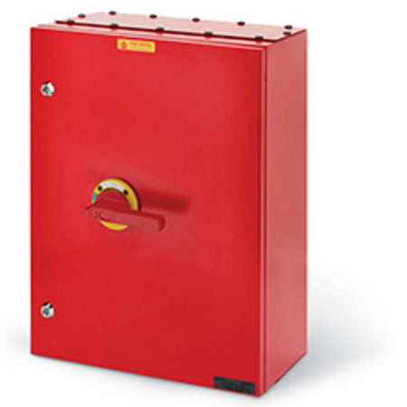 Intrerupator separatorn315A 3P IP65 500x700x250mm IK10 EMERGENCY YELLOW/RED FIRE RATED 1xNA+1xNC