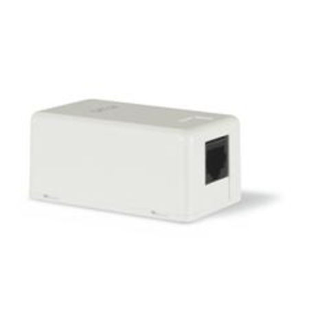 Priza aparenta\n1 INLET UNSHIELDED TYPE CAT. 5E RJ45 THERMOPLASTIC WHITE