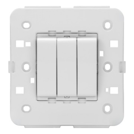 Intrerupator 1p 250v ac - 10ax - standard englez - 3 moduls - white - cproiector horus