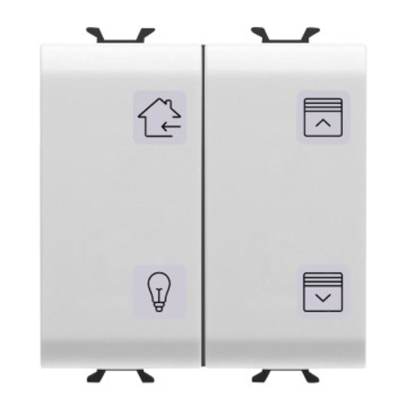 Intrerupator cu revenire panel with interchangeable symbol - knx - 4 channels - 2 module - white - cproiector horus