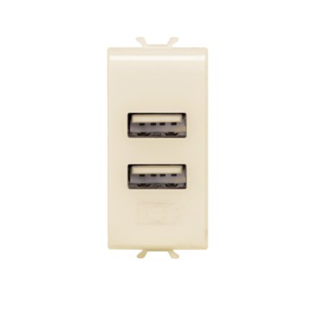 Double usb power supply - 100-240v ac 50/60hz - ivory - cproiector horus