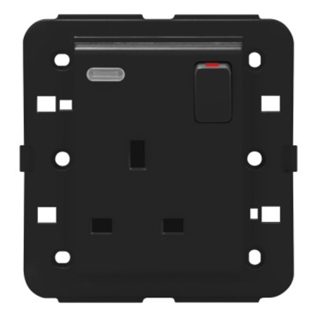 Switched socket-outlet - standard englez - 2p+e 13 a - backlit - black - cproiector horus