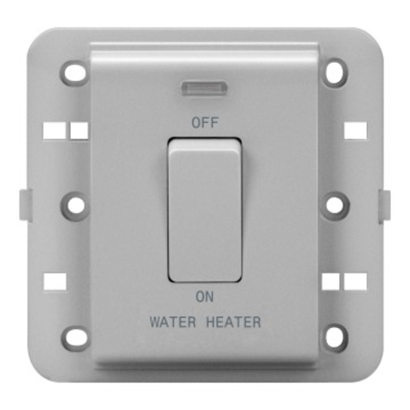 Intrerupator 2P 250V ac - Standard englez - 20 A - 1 modul - WATER HEATER - TITANIUM - CProiector HORUS