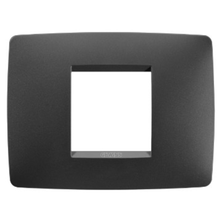 One plate - in painted technopolymer - 2 module - satin black - cproiector horus