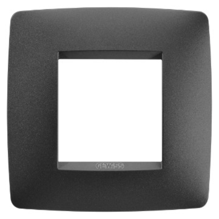 Placa ornament cproiector horus one - in painted technopolymer - 2 module - satin black - cproiector horus