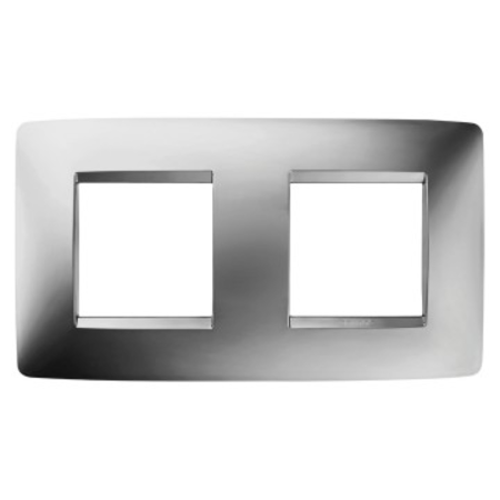 Placa ornament cproiector horus one - in metallised technopolymer - 2+2 modul horizontal - chrome - cproiector horus