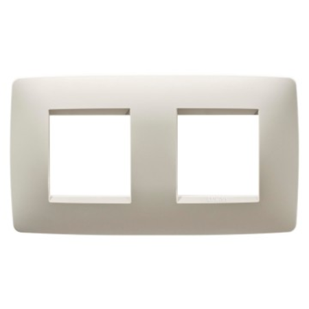 Placa ornament cproiector horus one - in technopolymer - 2+2 modul horizontal - ivory - cproiector horus