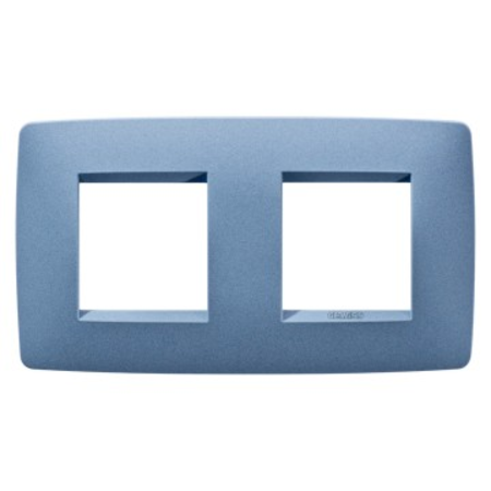 Placa ornament cproiector horus one - in painted technopolymer - 2+2 modul horizontal - sea blue - cproiector horus