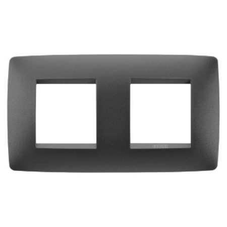 Placa ornament cproiector horus one - in painted technopolymer - 2+2 module horizontal - satin black - cproiector horus