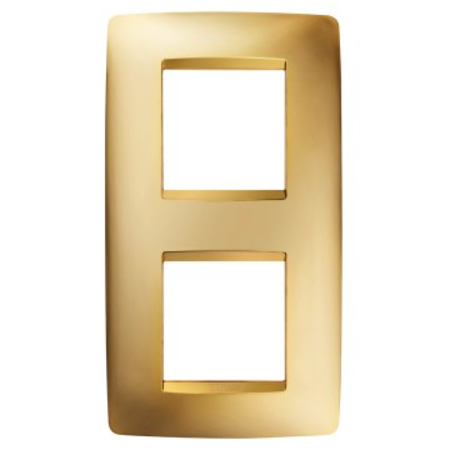 Placa ornament cproiector horus one - in metallised technopolymer - 2+2 modul vertical centre distance 71mm - gold - cproiector horus