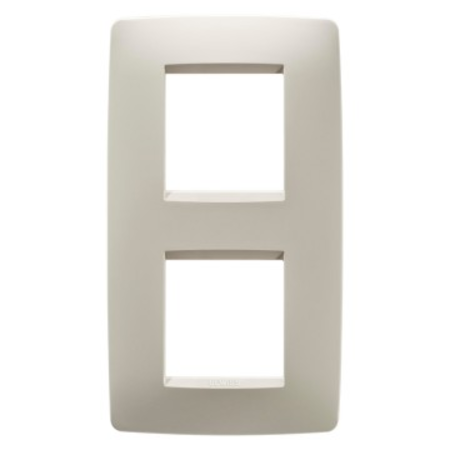 Placa ornament cproiector horus one - in technopolymer - 2+2 modul vertical centre distance 71mm - ivory - cproiector horus