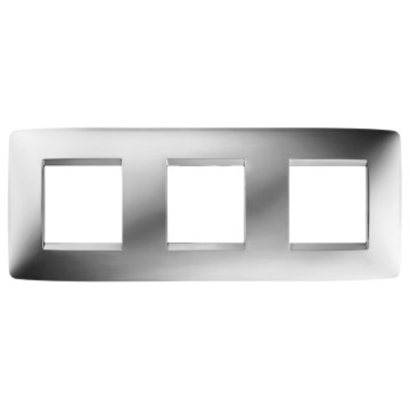 Placa ornament cproiector horus one - in metallised technopolymer - 2+2+2 modul horizontal - chrome - cproiector horus