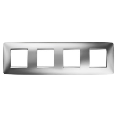 Placa ornament CProiector HORUS ONE - IN METALLISED TECHNOPOLYMER - 2+2+2+2 modul HORIZONTAL - CHROME - CProiector HORUS