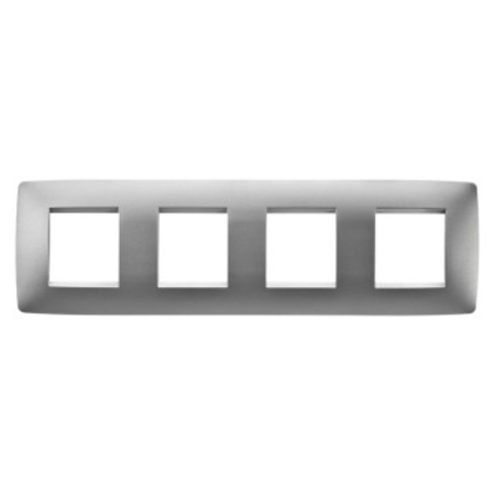 Gewiss Placa ornament cproiector horus one - in painted technopolymer - 2+2+2+2 modul horizontal - titanium - cproiector horus