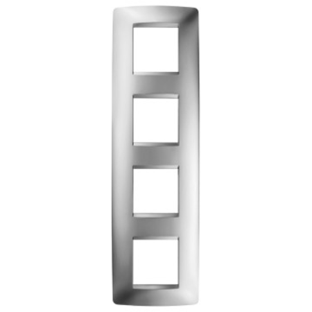 Placa ornament cproiector horus one - in metallised technopolymer - 2+2+2+2 modul vertical - chrome - cproiector horus