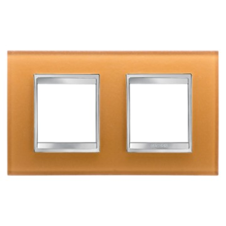Placa ornament cproiector horus lux international - in glass - 2+2 modul horizontal - ochre - cproiector horus