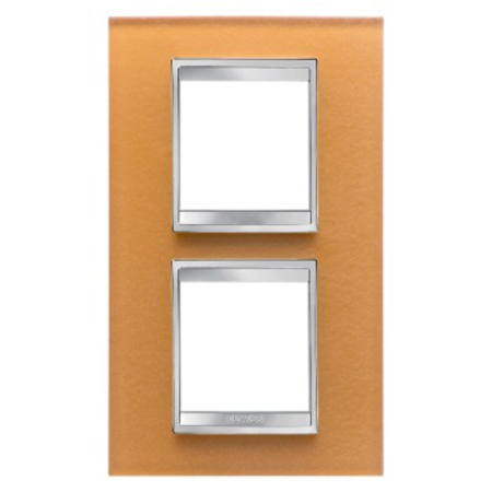 Placa ornament cproiector horus lux international - in glass - 2+2 modul vertical centre distance 71mm - ochre - cproiector horus