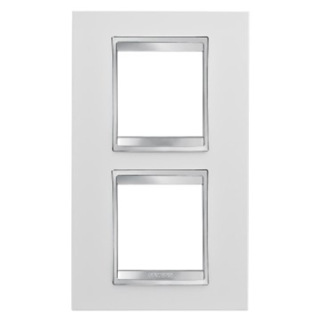 Placa ornament cproiector horus lux international - in technopolymer - 2+2 modul vertical centre distance 71mm - white - cproiector horus