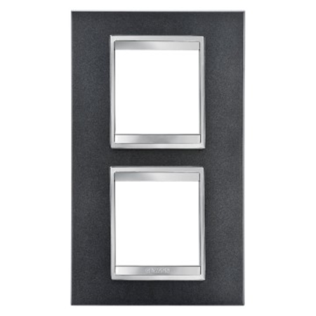 Placa ornament CProiector HORUS LUX international - IN PAINTED TECHNOPOLYMER - 2+2 modul VERTICAL CENTRE DISTANCE 71mm - SLATE - CProiector HORUS