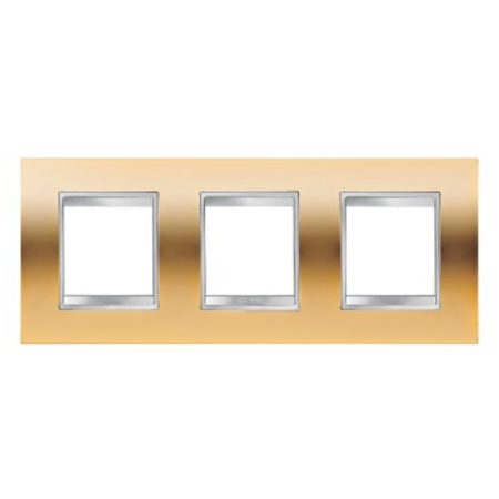 Placa ornament cproiector horus lux international - in metallised technopolymer - 2+2+2 modul horizontal - gold - cproiector horus