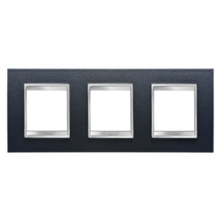 Placa ornament CProiector HORUS LUX international - IN TECHNOPOLYMER LEATHER FINISHING - 2+2+2 modul HORIZONTAL - BLACK - CProiector HORUS